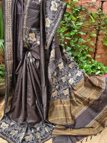 Fancy Handloom Tussar Saree For Ladies  by Kalamalini