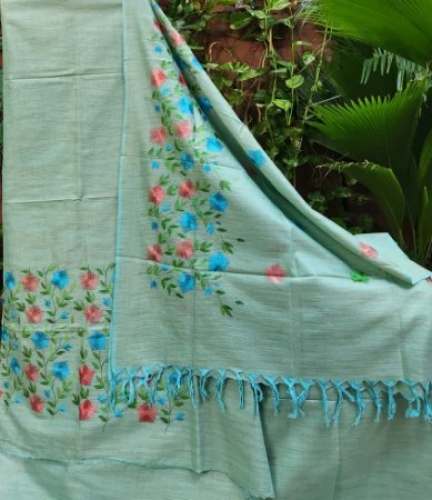 Trendy Tussar Embroidered Dress Material  by Kalamalini