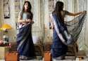 Pallu Border Pure Linen Saree thumb 1