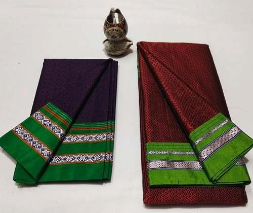 Latest Plain Silk Cotton Handloom Saree