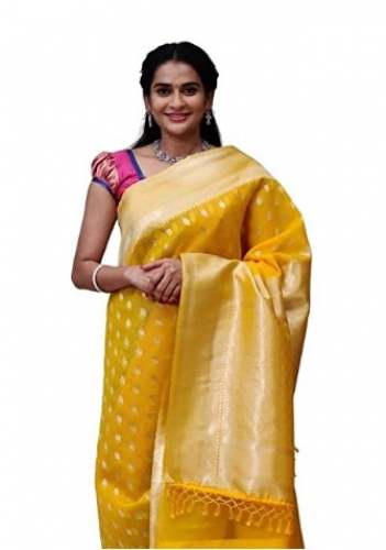 Buy The Chennai Shopping Mall Yellow Saree by The Chennai Shopping Mall