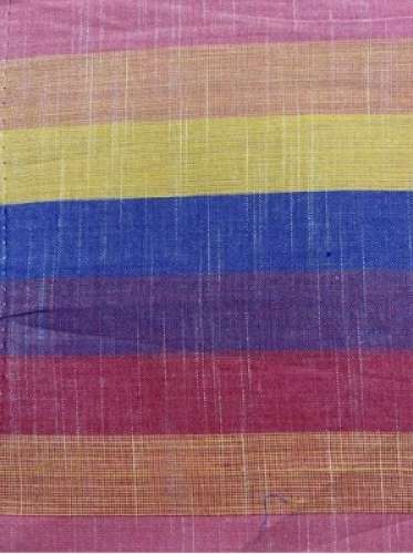 	Multicolour Stripe Cotton Handloom Fabric by Jain Fab