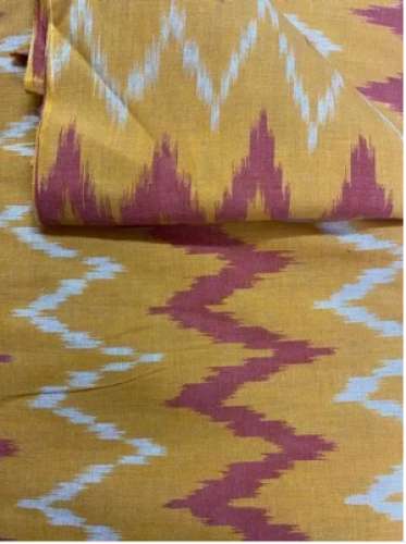 Plain Yellow ikat Cotton Fabric by Jain Fab