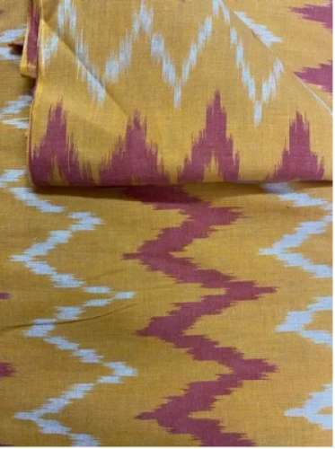 Plain Yellow ikat Cotton Fabric