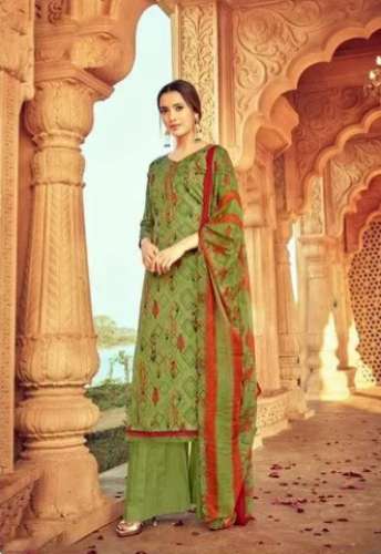 Green And Red color Ladies Casual Wear Cotton  Printed Suit by Gulshan Enterprises