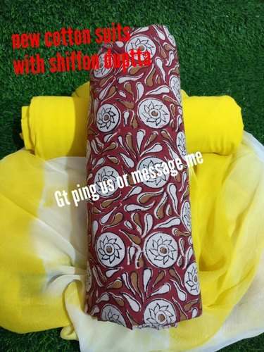 Block Printed Cotton Unstitched Suit by by Girraj Printers