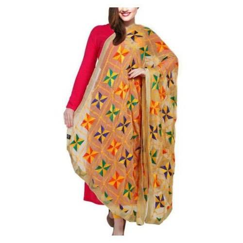Cotton Phulkari Dupatta