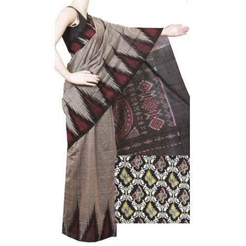 Printed Ikkat Cotton Silk Saree by Alankkar Galleria