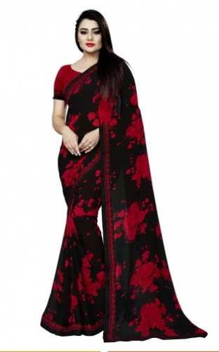 Buy Floral Print Georgette Saree At Wholesale