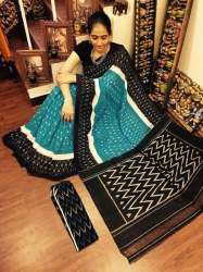 Handloom IkKt Cotton Print saree
