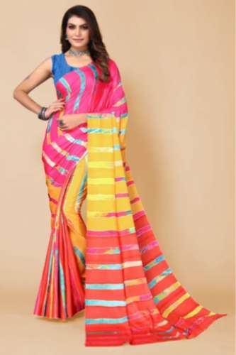 multicolor designer silk Party wear Printed saree  by Anant Exports