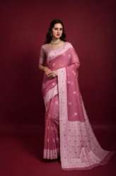Pure Lucknowi prited Chikankari Weaving Saree