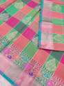 Checked Design Linen Zari Saree thumb 1