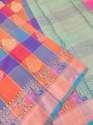Checked Design Linen Zari Saree thumb 3