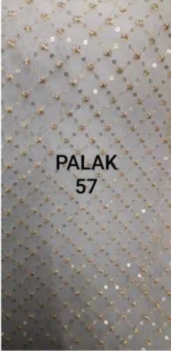 Dyeble white Sequins Embroidery Net Fabric  by Palak Industries