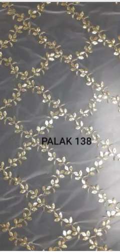 Jari Sequins embroidery on net net fabric  by Palak Industries