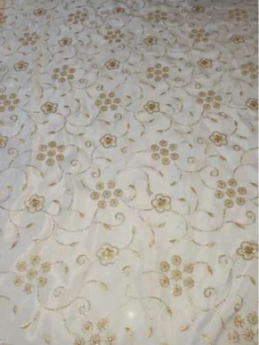 White color Embroidered 	150 GSM Chiffon Fabric  by Palak Industries