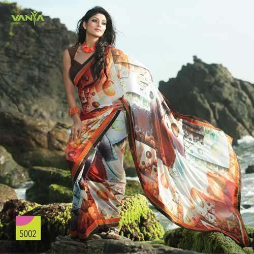 Buy Georgette Saree By Vanya Saree by Vanya Sarees