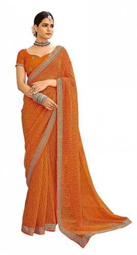 Get DRAVINAM Trends Bandhani Print Saree At Retail