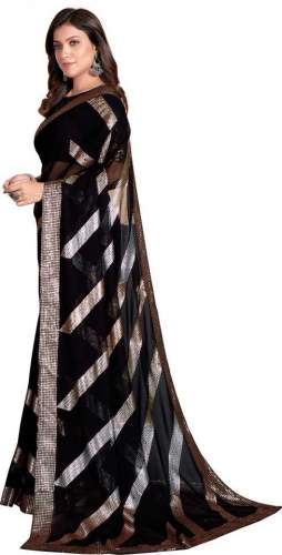 Get Fancy Embroidery Saree By PRATHAM BLUE Brand
