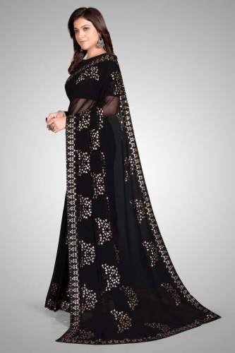 Get PRATHAM BLUE Georgette Saree At Retail Price