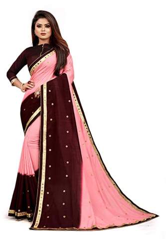Buy Dubai Creation Padding Mirror Lace Saree