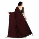 Buy Dubai Creation Plain Tassel Saree At Wholesale thumb 1