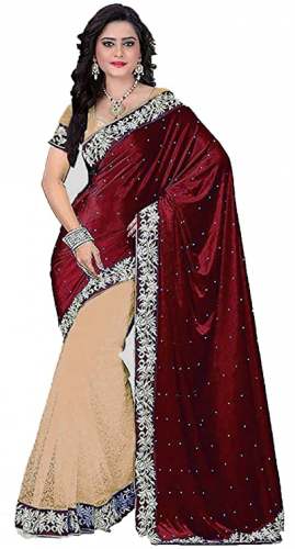 Get Dubai Creation Velvet Saree By Wholesale Price by Dubai Creation