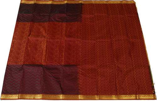 Dark Red Kanchipuaram Silk Saree  by PS Silk Sarees