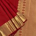 Red Pure Tussar Silk Saree