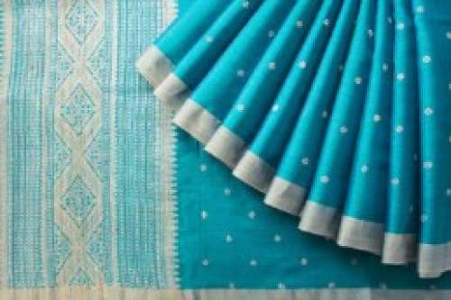 Sky Blue Party Wear Kanchipuram Silk Saree by Kanchipuram Sri Varalakshmi Silks Sarees