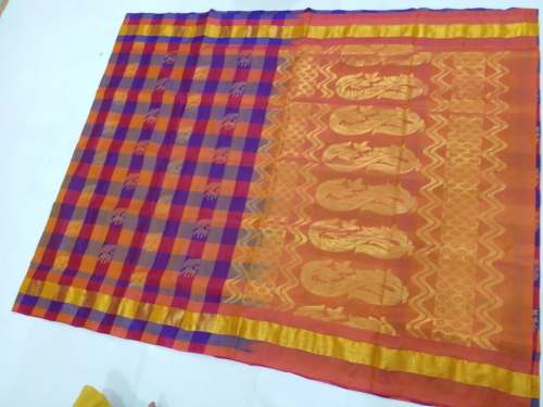 Multi Color Pure Kanchipuram Soft Silk Saree by S K A Kanchipuram Silks