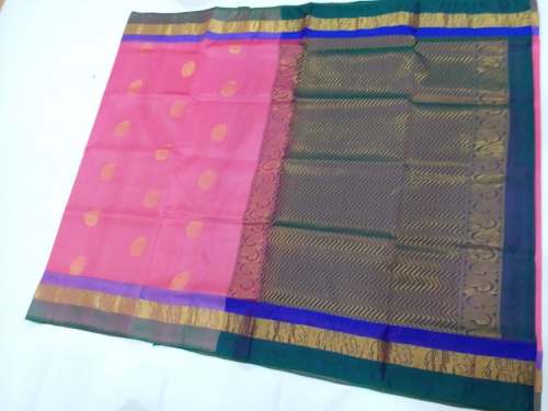 Pure Soft Silk Baby Pink Kancheepuram saree by S K A Kanchipuram Silks