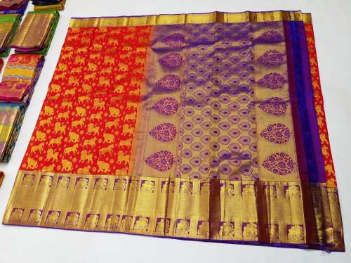 Pure Wedding Wear Kanchipuram Silk Saree by S K A Kanchipuram Silks