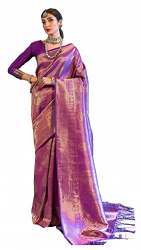 Get SWORNOF Kanjivaram Banarasi Silk Saree