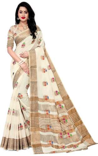 Buy Handloom Pure Cotton Saree By RIVANA Brand by Rivana Fashion