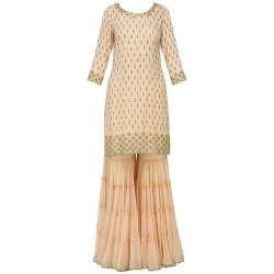Party wear Creme Color Sharara Suit set 