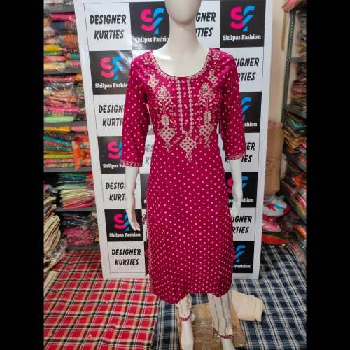 Red Cotton Kurti With Palazzo Set 
