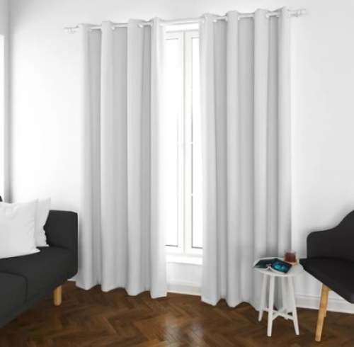 Fully White Plain Blackout Fabric by Purohit Decor And Furnishings