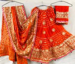 Art Silk Bandhani Gota Patti Lehenga Choli 