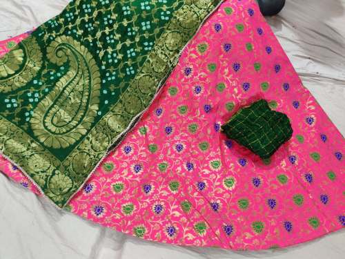 Banarasi Lehenga Choli With Bandhani Dupatta 