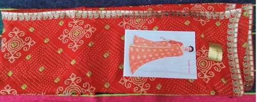 Casual Wear Synthetic Chunari Saree With Blouse