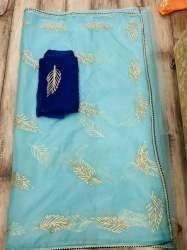 Jaipuri Hand Dyed Pure Organza Gota Saree