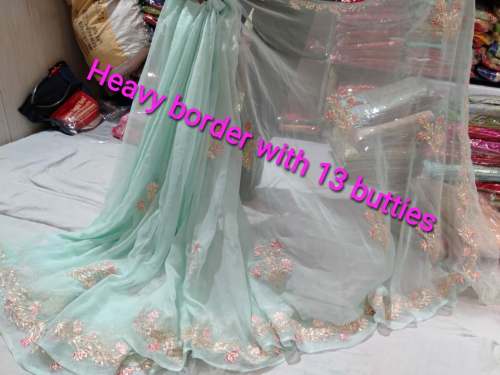 Nazmeen Chiffon Gota Work Rajwadi Saree