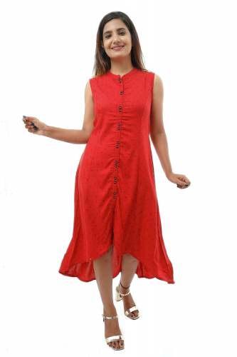 Party wear Sleeveless Up n Down Kurti 