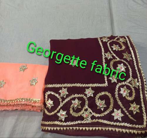 Pure Georgette Jaipuri Marwadi saree