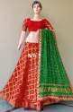 Red Rajasthani Bandhej Gharchola Lehenga