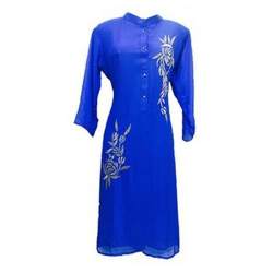 Regular wear Blue Rayon Kurti 
