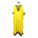 Yellow Fancy Neck Kaftan Style Kurti 