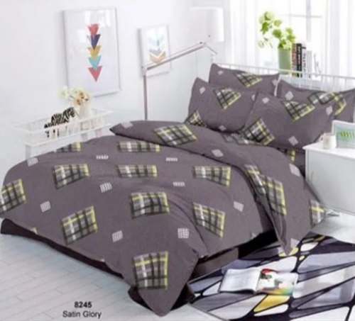 Glace Cotton Printed Satin Bed Sheet by Sagar Fabrics